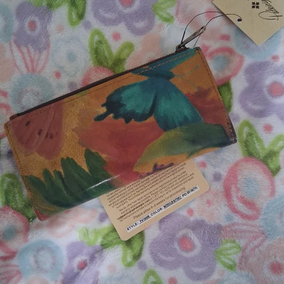 Patricia Nash Nazari Bi-fold Wallet In Watercolor Butterfly Print - Picture 9 of 10